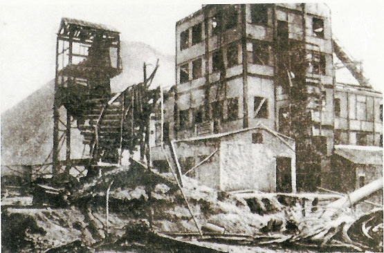 Разрушенные шахты Донбасса во время Великой Отечественной войны