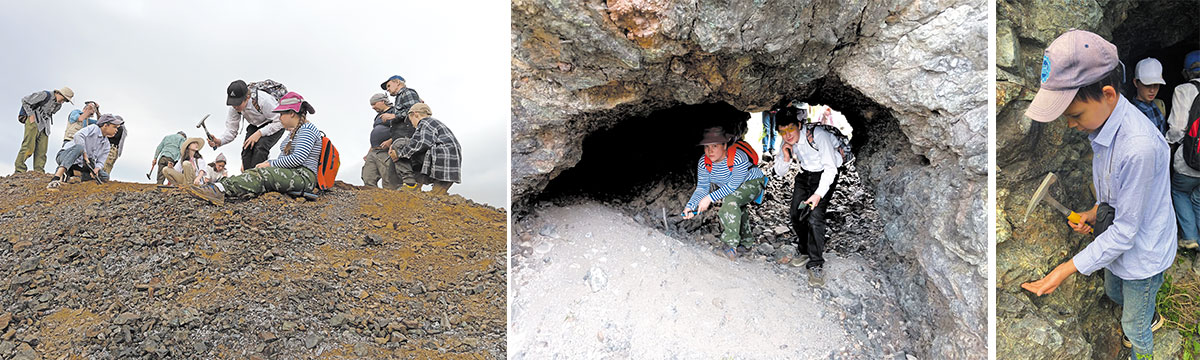 Рис. 4. Поиски образцов на Ишкининском месторождении