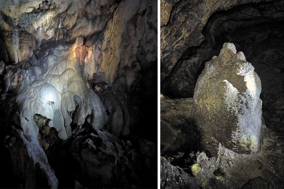 Рис. 2. Формы карста: натечное образование, сталагмит