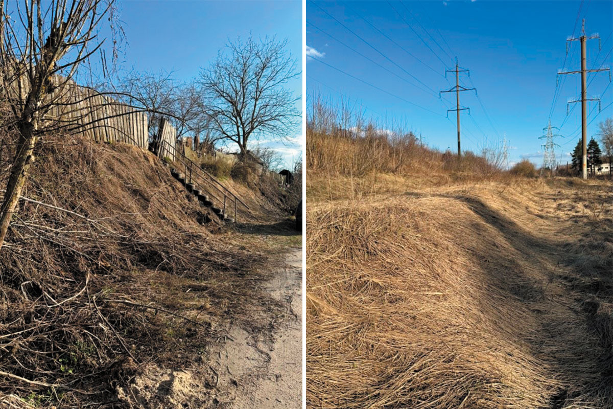 Рис. 11. Золоотвал (а). Огороды на золоотвале (б)
