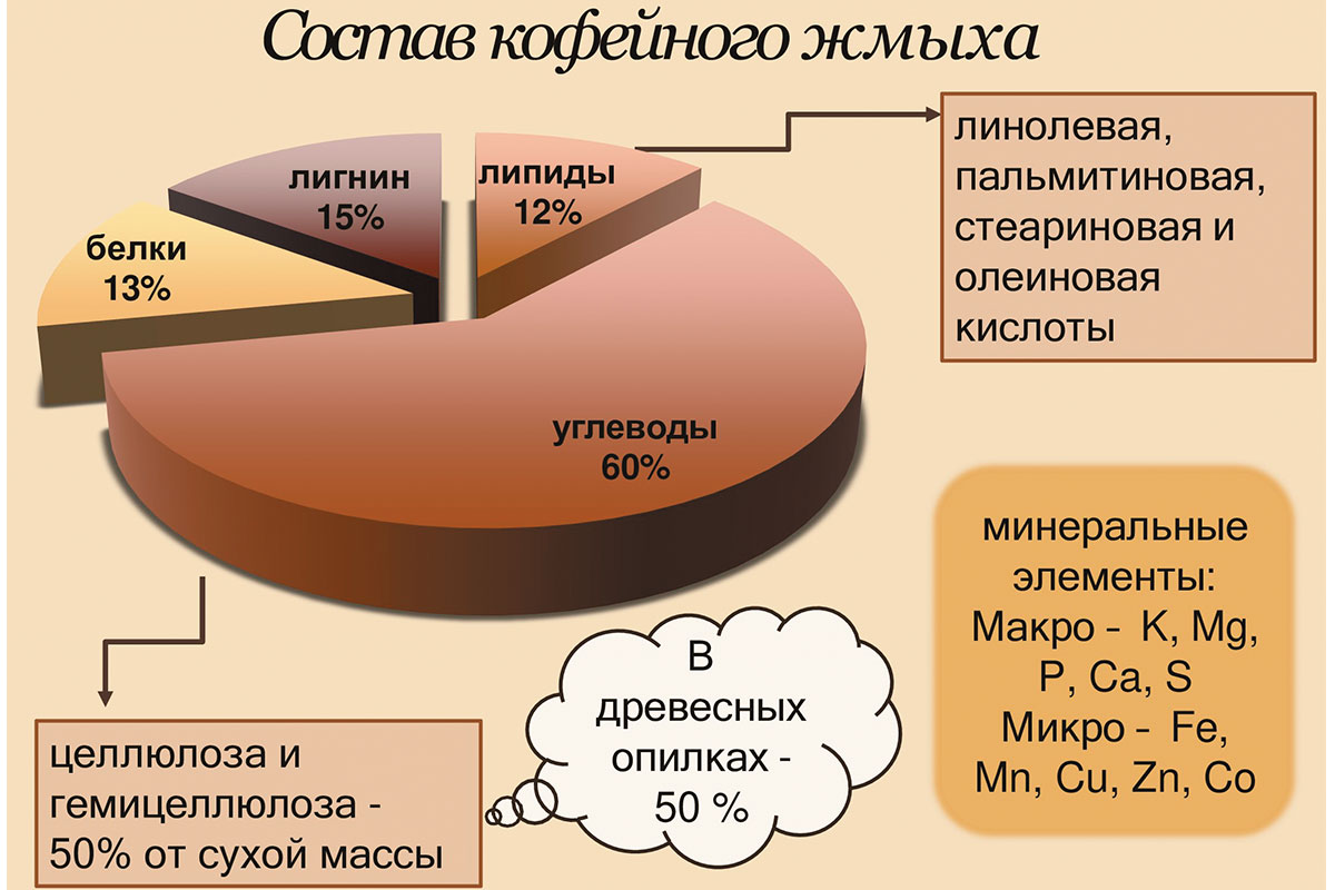 Рис. 2. Состав кофейного жмыха